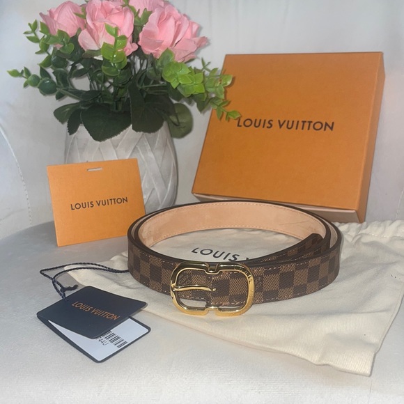 ❌SOLD❌ New Louis Vuitton Women’s Mini Damier Ebene 25MM Belt Size 90❣️ - Picture 4 of 15